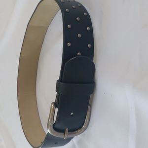 Studded Black Leather Belt XS